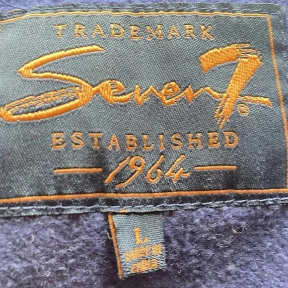 SEVEN7 Love‎ And Peace Periwinkle Blue Zip-up Hoodie, Size Large - Picture 9 of 10